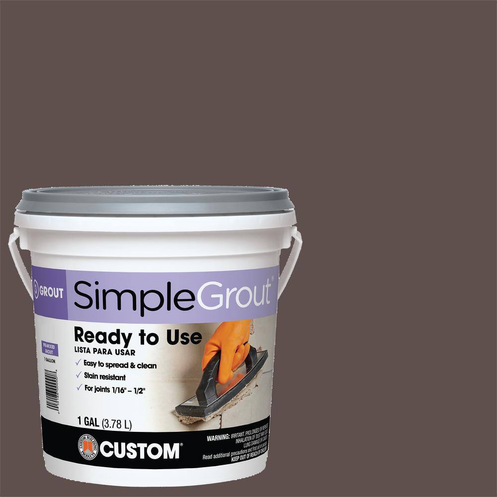 Custom Building Products SimpleGrout #647 Brown Velvet 1 gal. Pre-Mixed Grout PMG6471-2