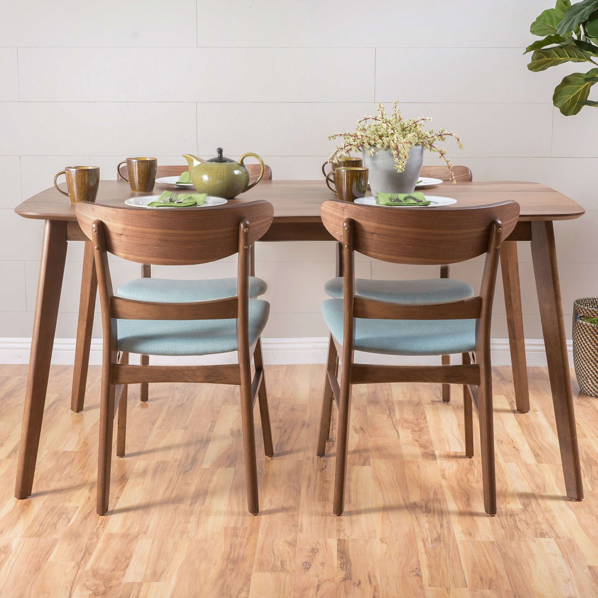 Helen Mid-Century Modern 5 Piece Dining Set