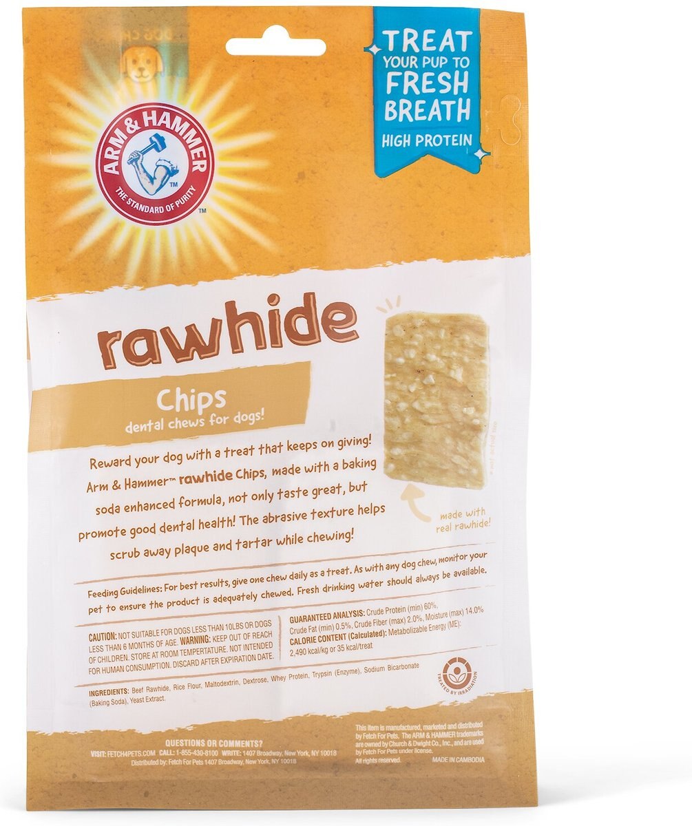 Arm and Hammer Small Rawhide Chips Dog Treats， 6-oz bag