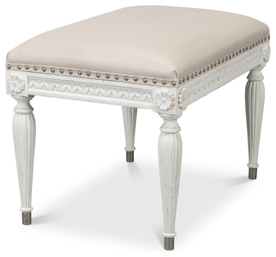 Layne Bungalow Ottoman   Traditional   Footstools And Ottomans   by Sideboards and Things  Houzz