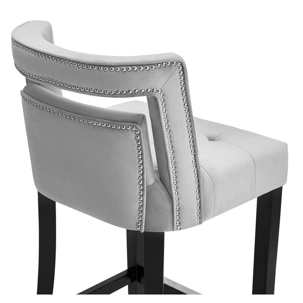 Hart Grey Velvet Counter Stool