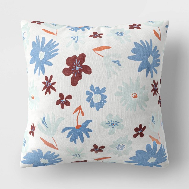 Floral Square Throw Pillow