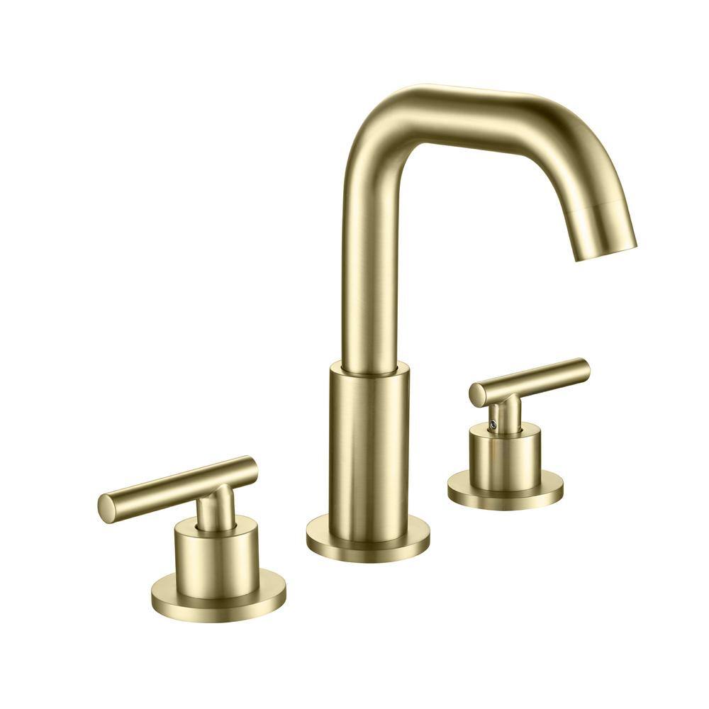 FORCLOVER 2-Handle Widespread Brass Bathroom Faucet in Brushed Gold Bidet Faucet LSD-BSFBG54