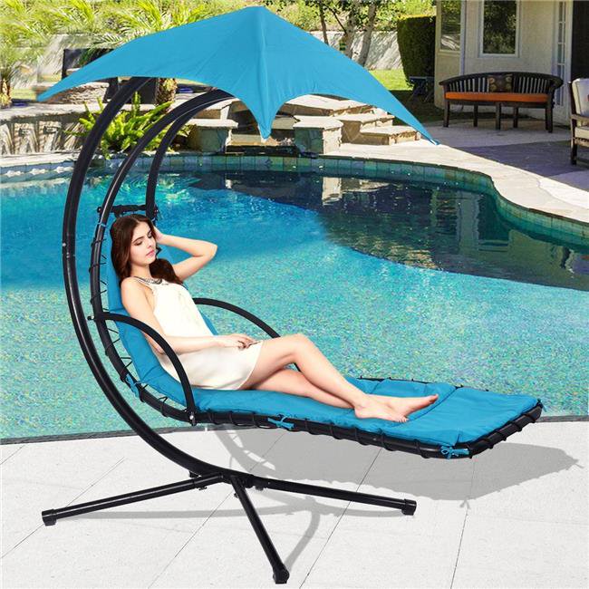 CB16956 Swing Hammock Chair Hanging Chaise Lounger Chair& Blue