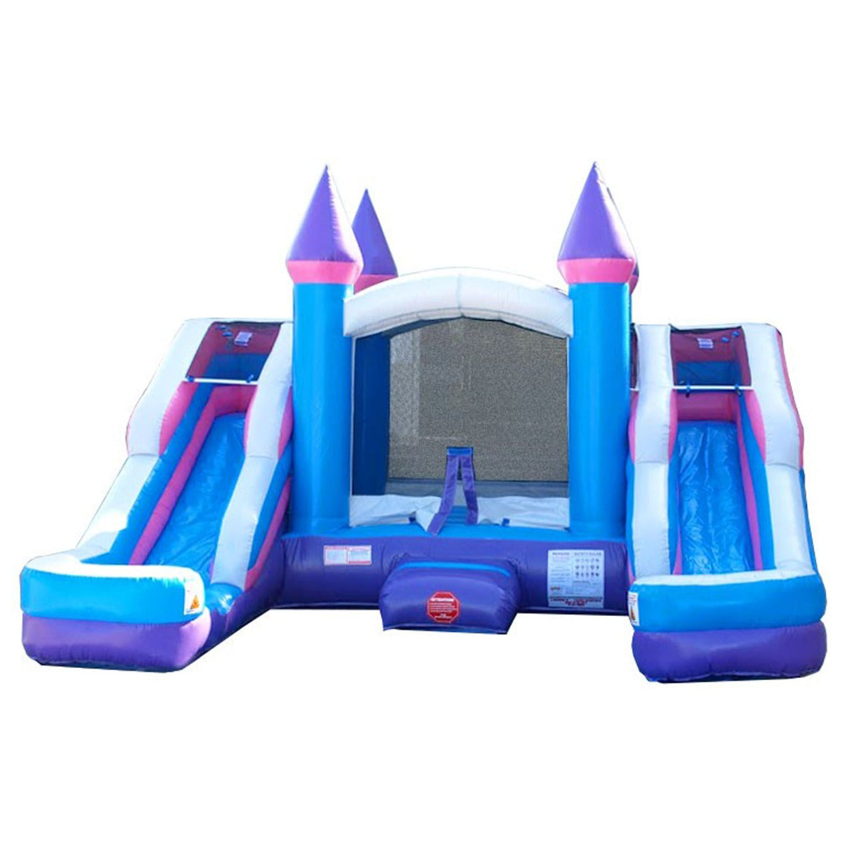 Pogo Bounce House Crossover Double Water Slide Bounce House Combo, Pink, No Blower