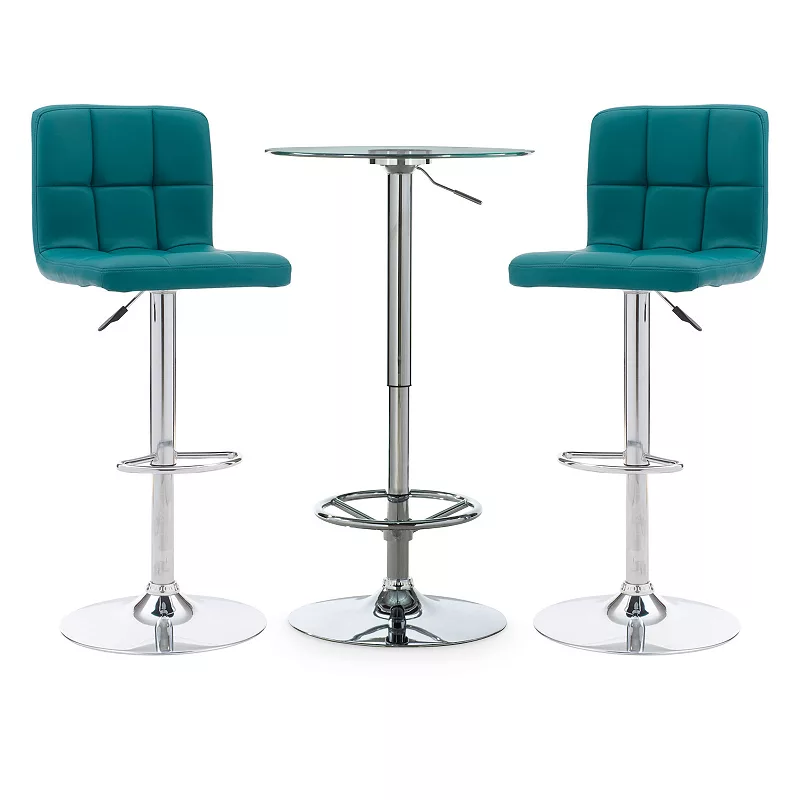 Linon Jenna Pub Table and Stool 3-piece Set