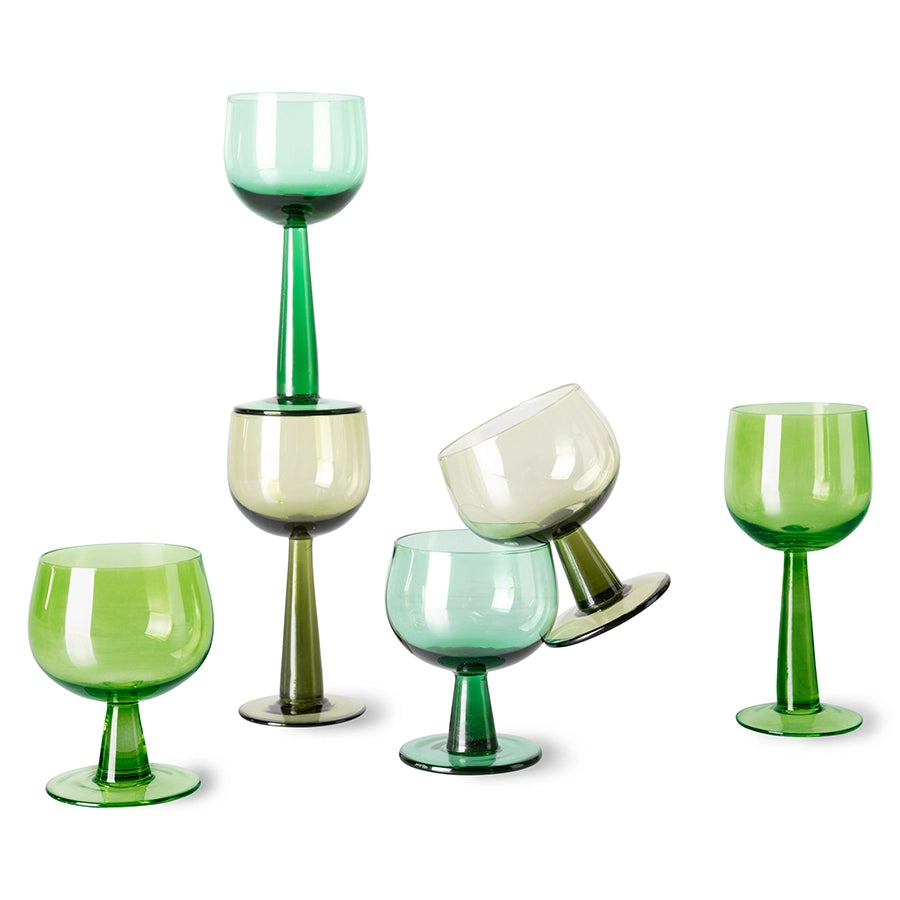 The Emeralds - Lime green wine glass tall (set of 4)