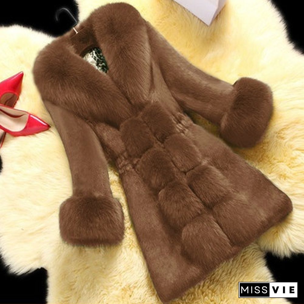 New Fashion Long Fur Coat Elegant Thick Warm Jacket Fur Jacket S-6XL