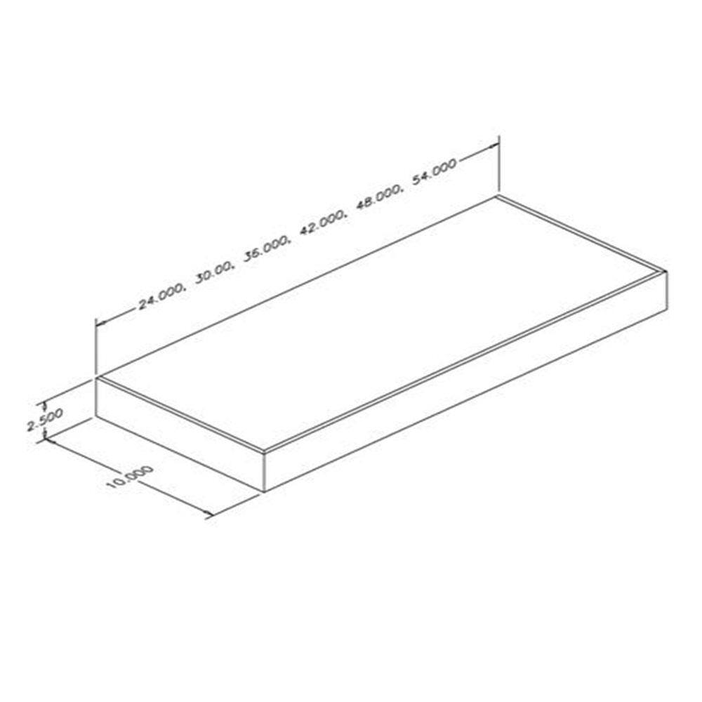 Omega National Products 24 in. x 10 in. x 2-12 in. Stainless Steel Floating Shelf Kit 67.FS0124STUF1