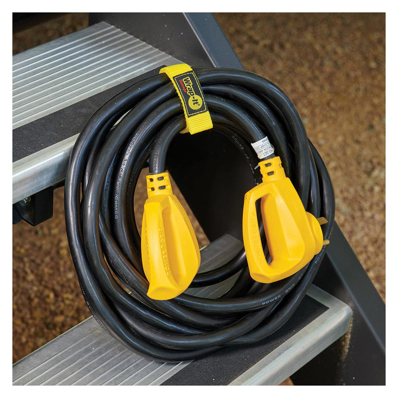 Wrap-It Storage 12-in. Quick-Strap Cord and Rope Organizer， Yellow (3-Pack)