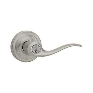 Kwikset Tustin Satin Nickel Entry Door Handle Featuring SmartKey Security 740TNL 15 SMT CP K4