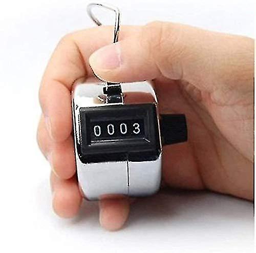 Manual Tally Counter Digit Number Lap Counter Stainless Steel Hand Held Mechanical Clicker With Fing