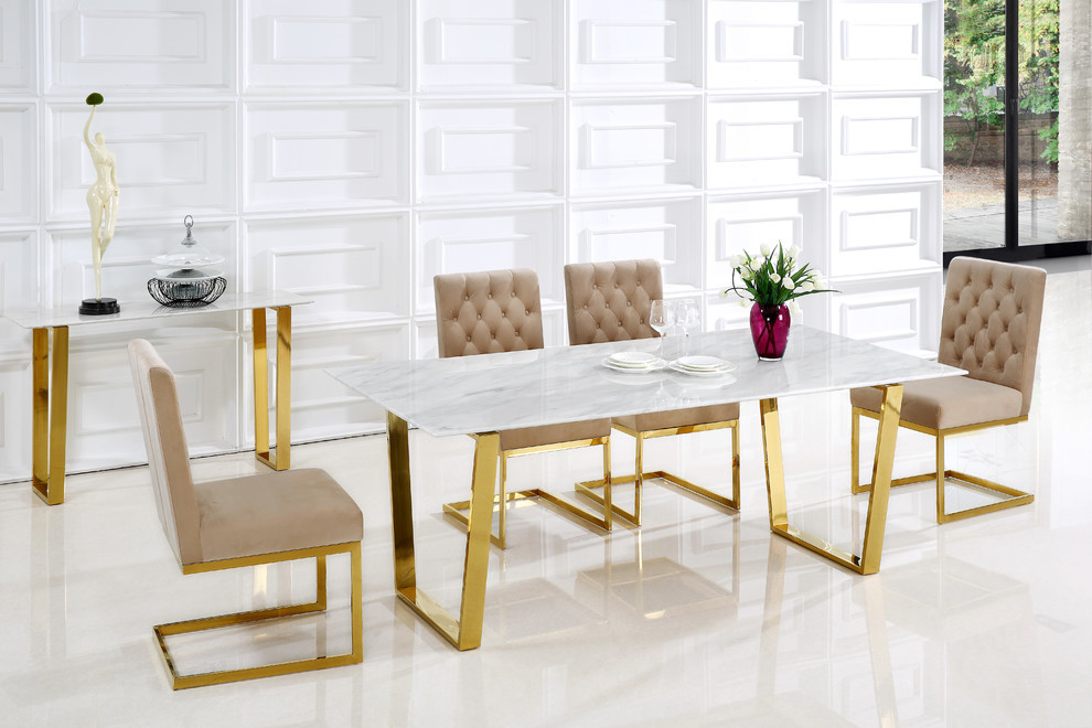 Cameron Velvet Dining Chair  Set of 2   Contemporary   Dining Chairs   by Meridian Furniture  Houzz