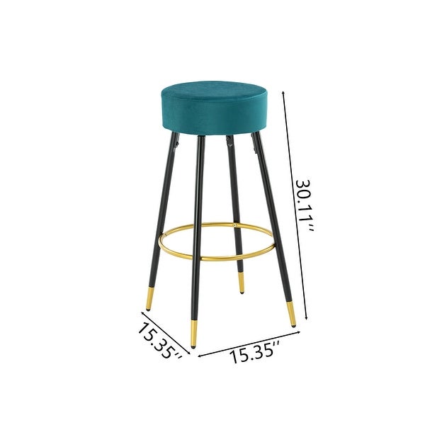 30.11 in. Metal Frame Bar Stool with Velvet Seat