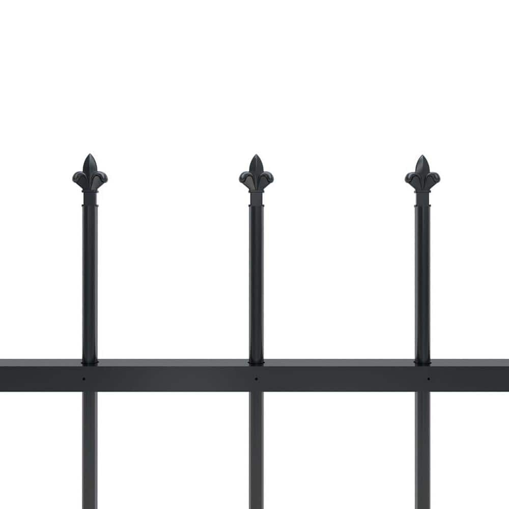 Movisa 59.1 in. steel Garden Fence with Spear Top Black Y-MVDOELTWW