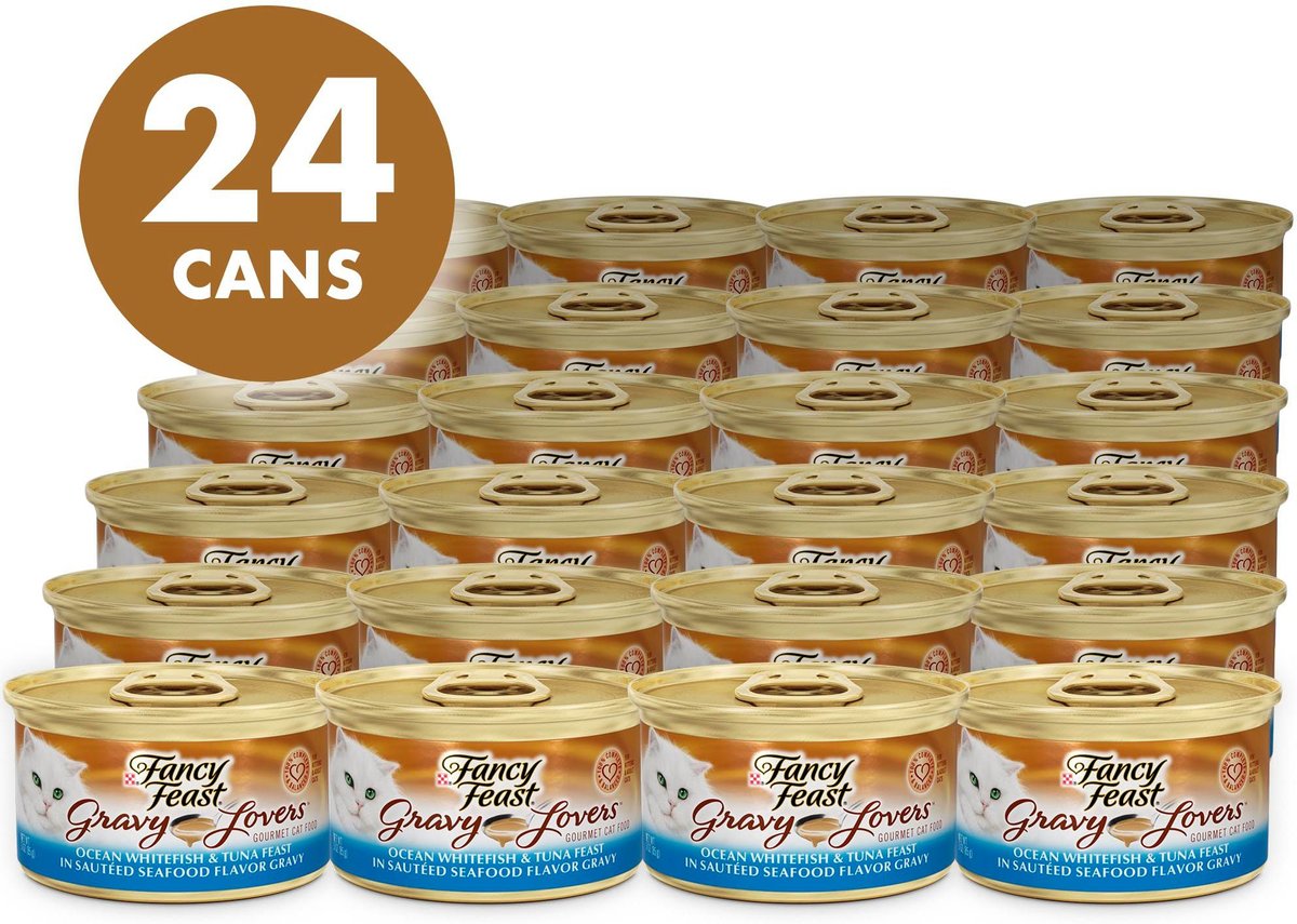 Fancy Feast Gravy Lovers Ocean Whitefish and Tuna Feast in Sauteed Seafood Flavor Gravy Canned Cat Food