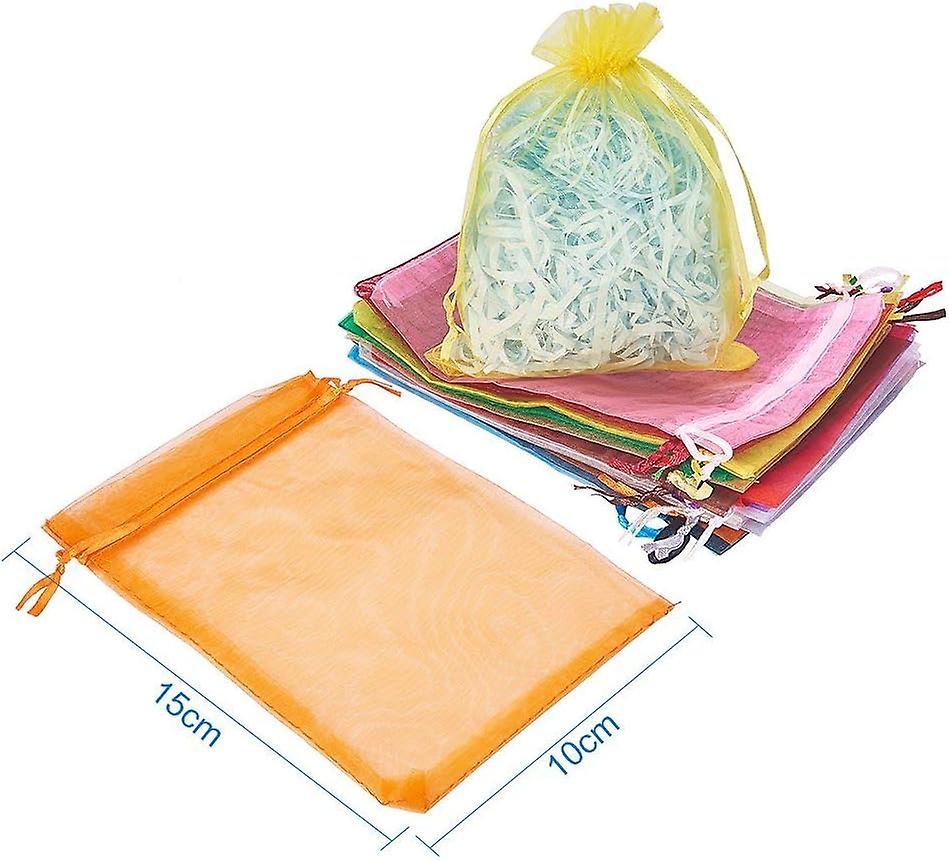 200pcs 4x6inches Organza Bags 20 Color Sheer Organza Gift Bags With Drawstring Jewelry Bags Organza Bags Bulk For Wedding Party Favor Christmas Gift B