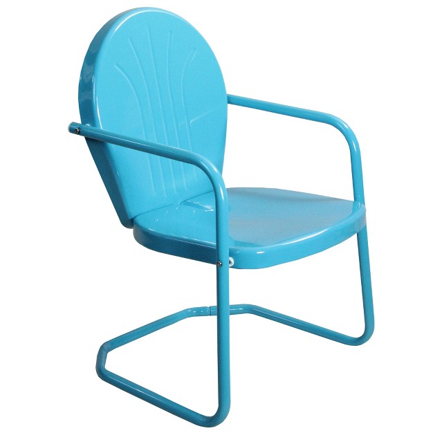 Outdoor Retro Metal Tulip Armchair Sky Blue