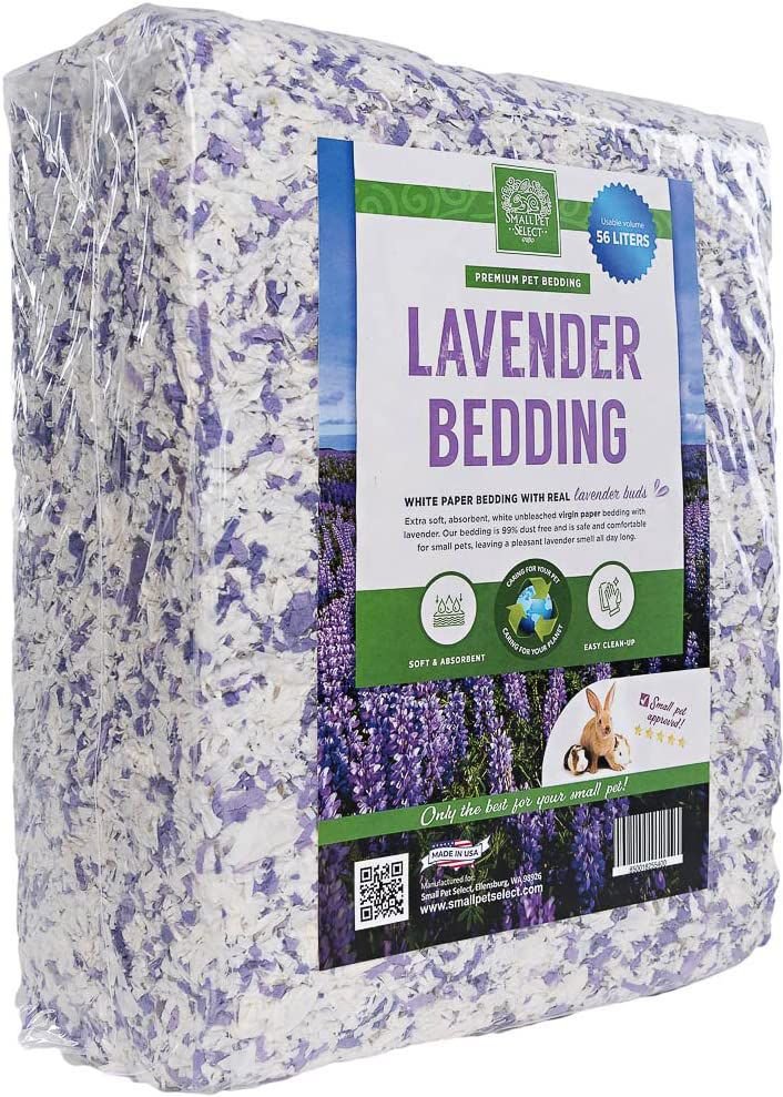 Small Pet Select Paper and Real Natural Lavender Small Pet Bedding， White and Purple， 56-lit