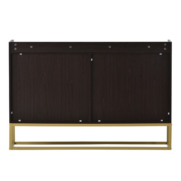 4 Door Contemporary Wood and Metal Console Sideboard Buffet