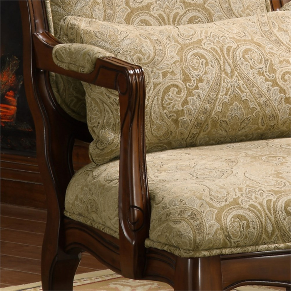 Furniture of America Michin Fabric Padded Accent Chair in Dark Cherry   Armchairs And Accent Chairs   by Homesquare  Houzz