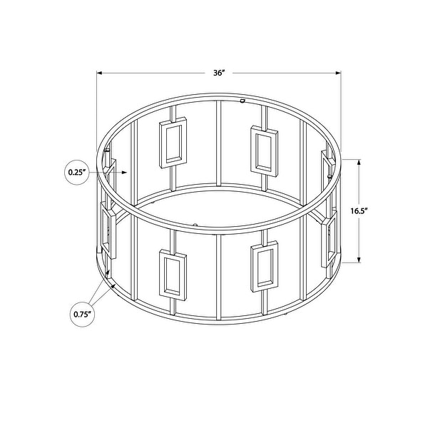 Coffee Table， Accent， Cocktail， Round， Living Room， 36