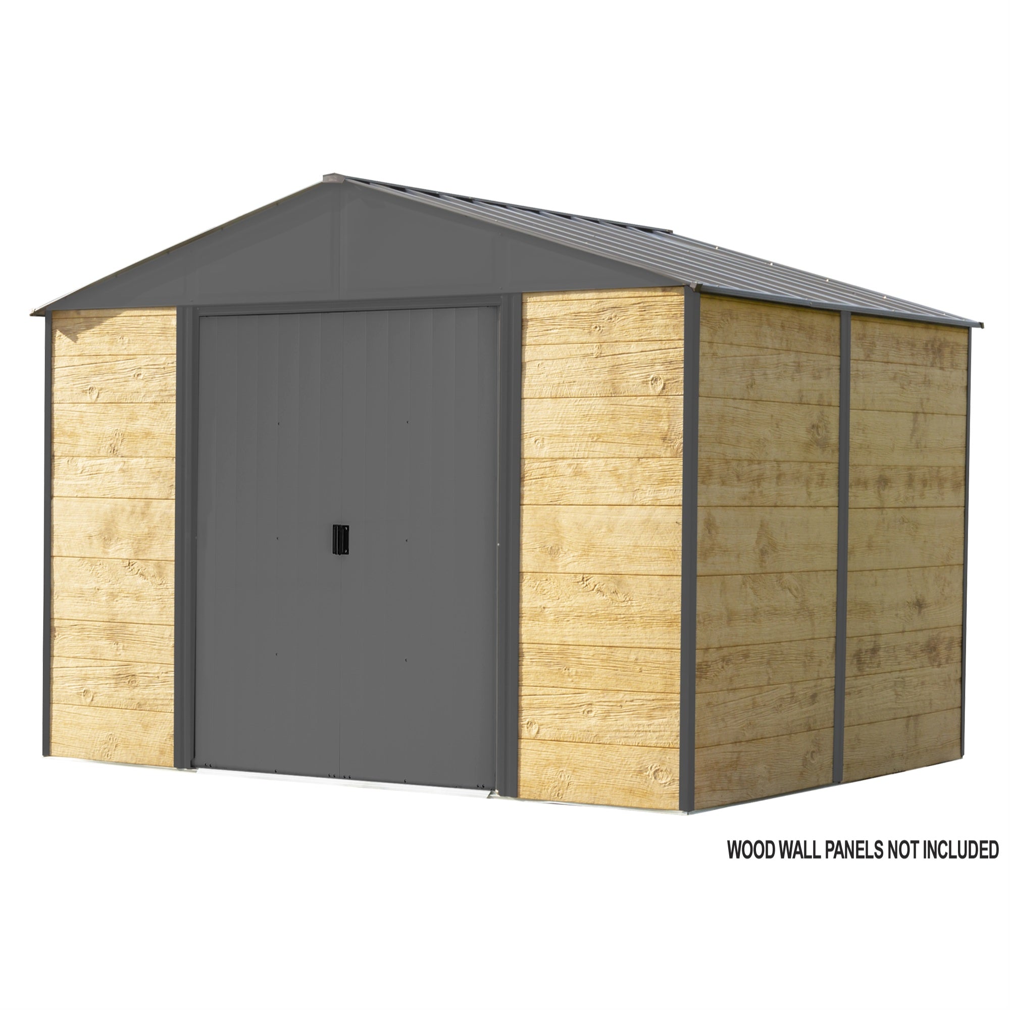 Arrow 8 x 10 ft. Steel Hybrid Storage Shed, Gray