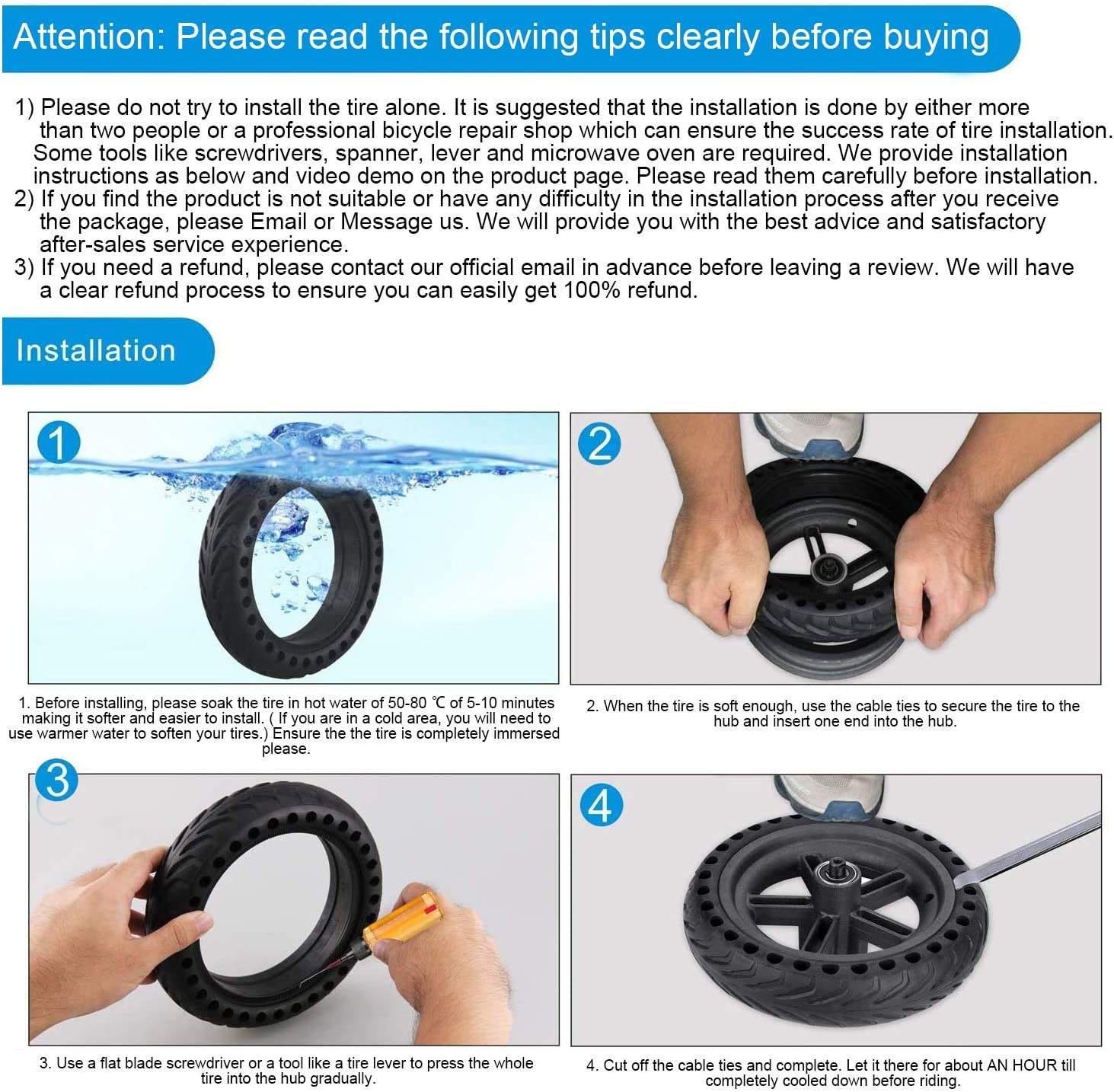 New Image EU Warehouse Electric Scooter 8.5 Inch Rear Wheel Hub Explosion Proof Solid Tire For Mijia M365 Pro Electric Scooter