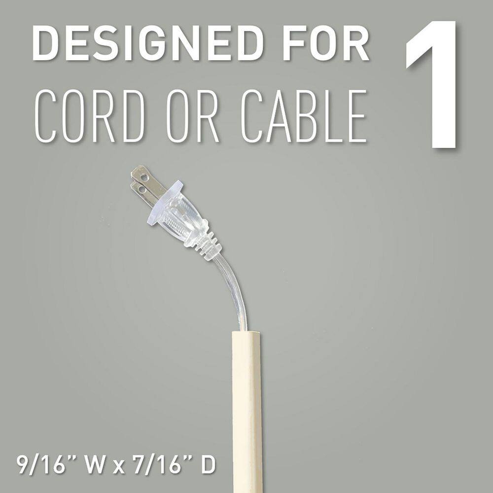 Legrand Wiremold CordMate Cord Cover Outside Elbow Cord Hider for Home or Office Holds 1 Cable Ivory C8