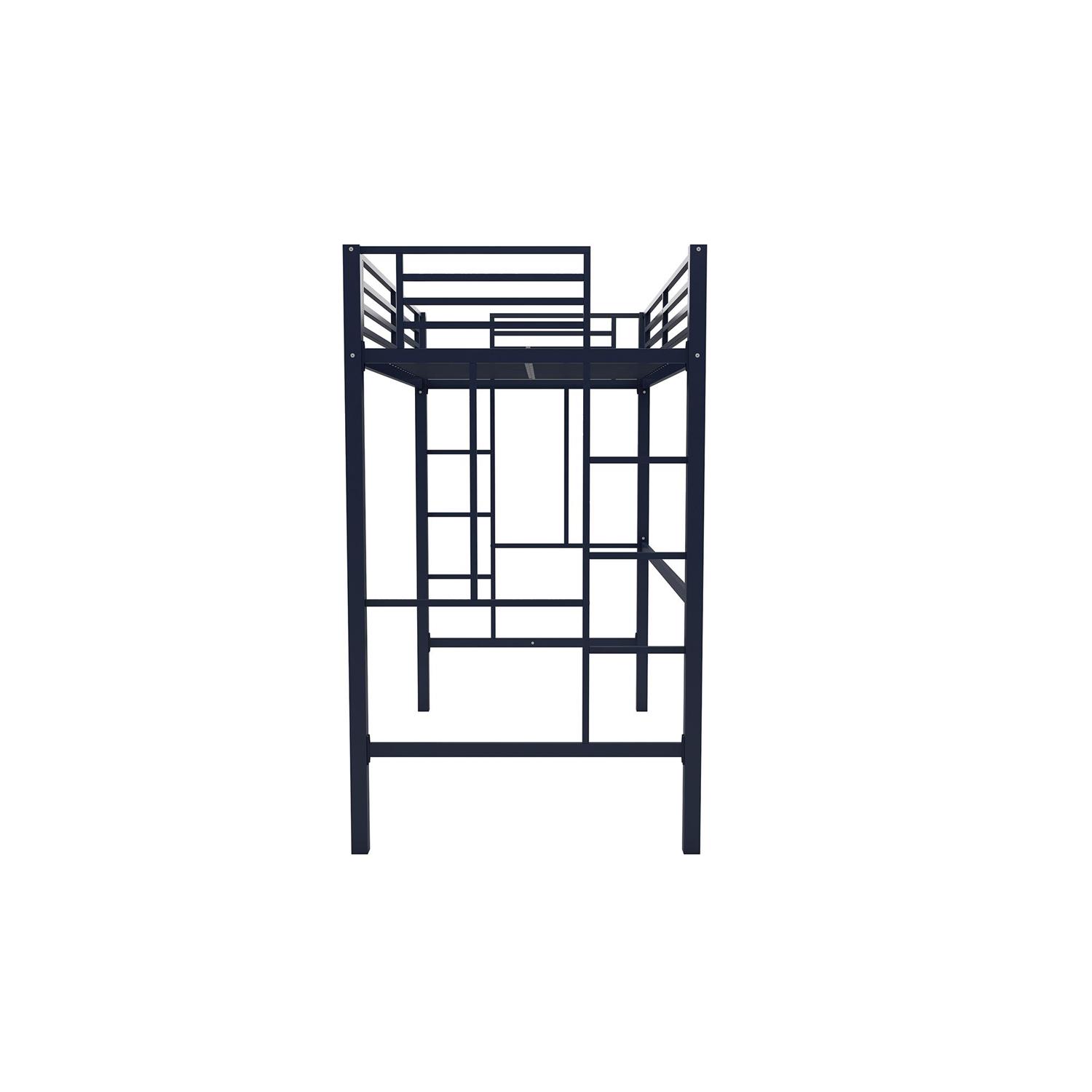 Your Zone Metal Loft Bed Twin Size Navy  Crowdfused