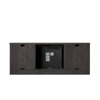 Twin Star Home 60 in. Weathered Gray TV Stand Fits TV's up to 65 in. with Planked Doors and Nail Head Details TC60-6714-PG77