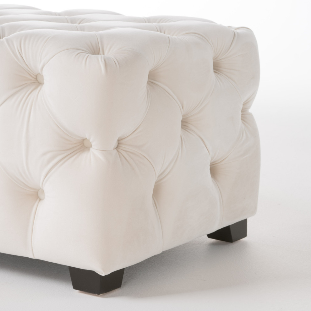 GDF Studio Provence TModern Glam Tufted Velvet Ottoman Bench   Transitional   Footstools And Ottomans   by GDFStudio  Houzz