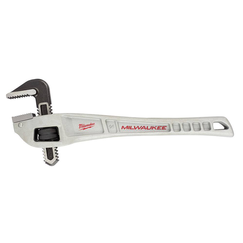 MW 6 in. and 10 in. Adjustable Wrench Set with 14 in. Aluminum Offset Pipe Wrench (3-Piece) 48-22-7400-48-22-7184