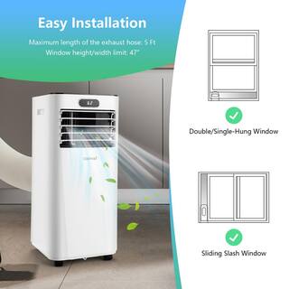 Costway 8000 BTU Portable Air Conditioner with Remote Control 3-in-1 Air Cooler with Drying in White FP10119US-WH