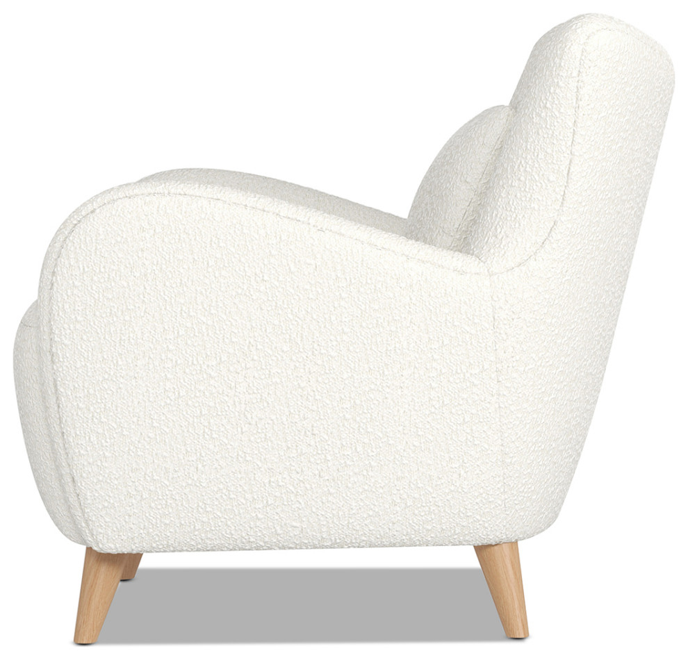 Lune Curved Arm Accent Chair with Lumbar Pillow   Midcentury   Armchairs And Accent Chairs   by Jennifer Taylor Home  Houzz