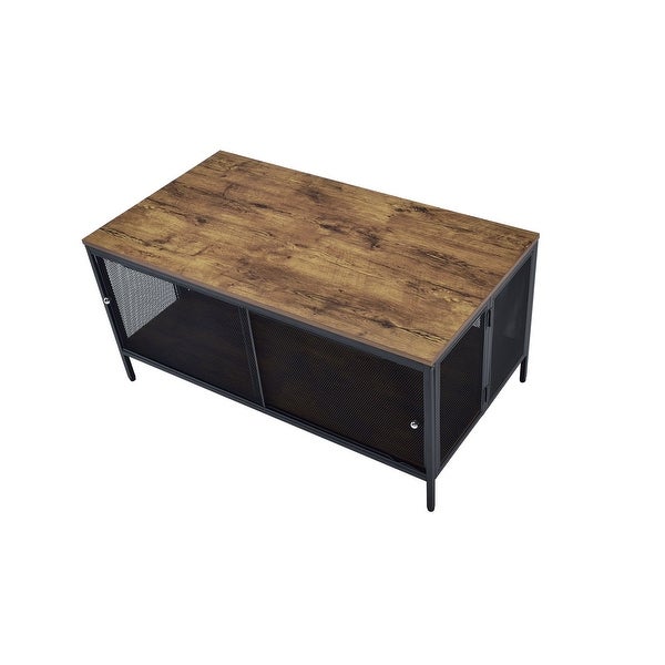 ACME Winam Coffee Table in Antique Oak and Black