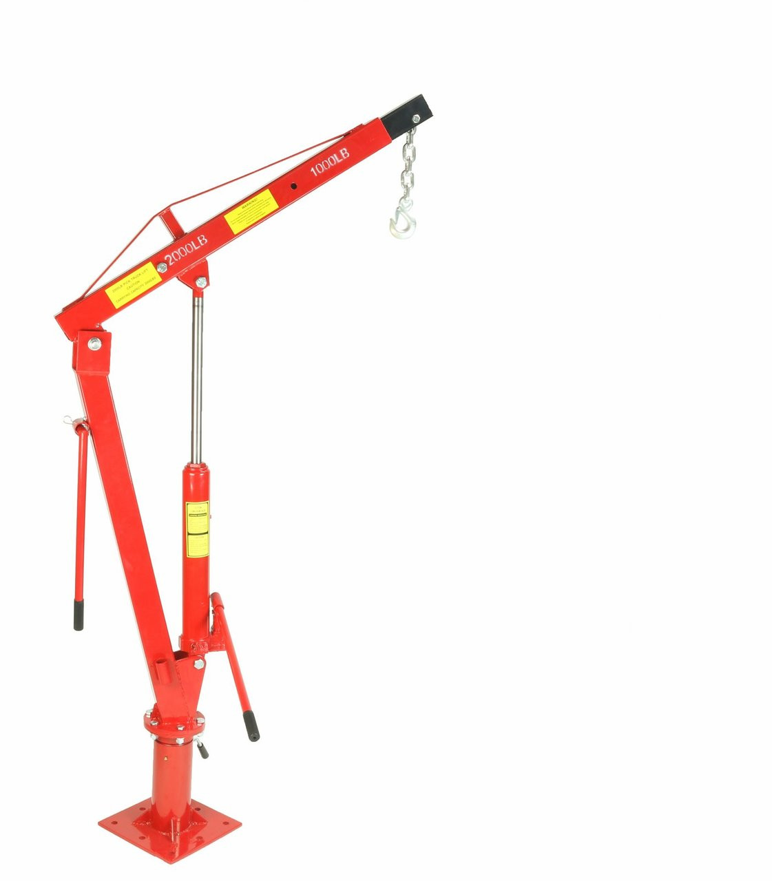 Dragway Tools 1 Ton Crane w/ Swivel Base Hydraulic Jack  Foldable Arm