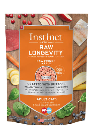 Instinct Longevity Beef and Cod Bites Raw Cat Food