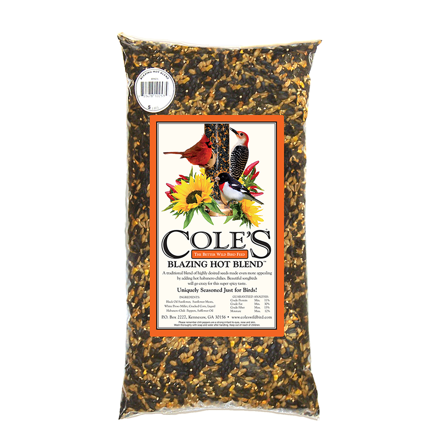 Coles Blazing Hot Blend Assorted Species Black Oil Sunflower Wild Bird Food 5 lb