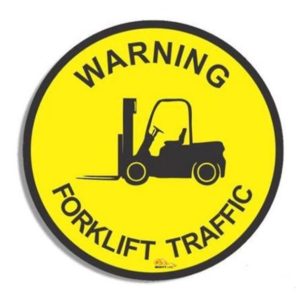 Mighty Line 24 in. Warning Fork Lift Traffic Industrial Strength Floor Sign WFLT24-1