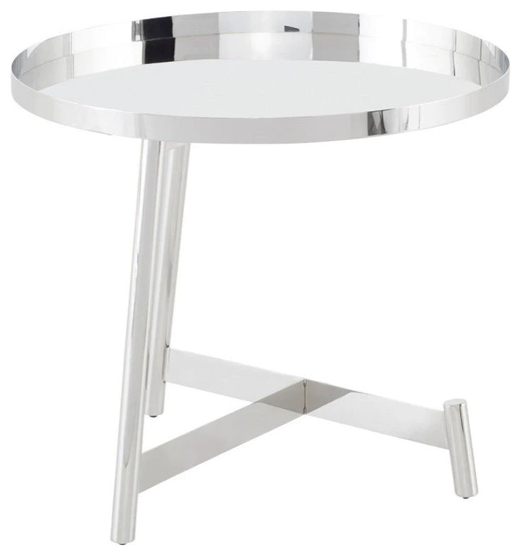 Jovi Silver Side Table   Midcentury   Side Tables And End Tables   by Virgil Stanis Design  Houzz