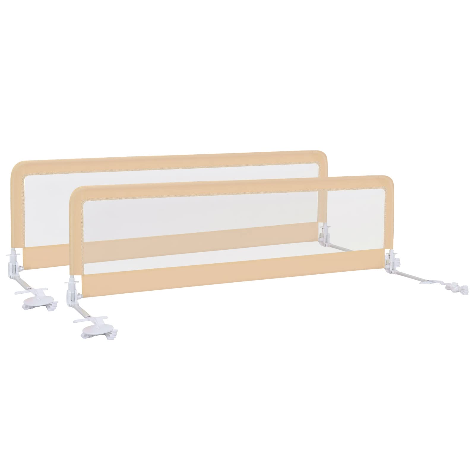 Costzon Toddlers Double Bed Rail Guard, Stainless Steel Folding Safety Bed Guard