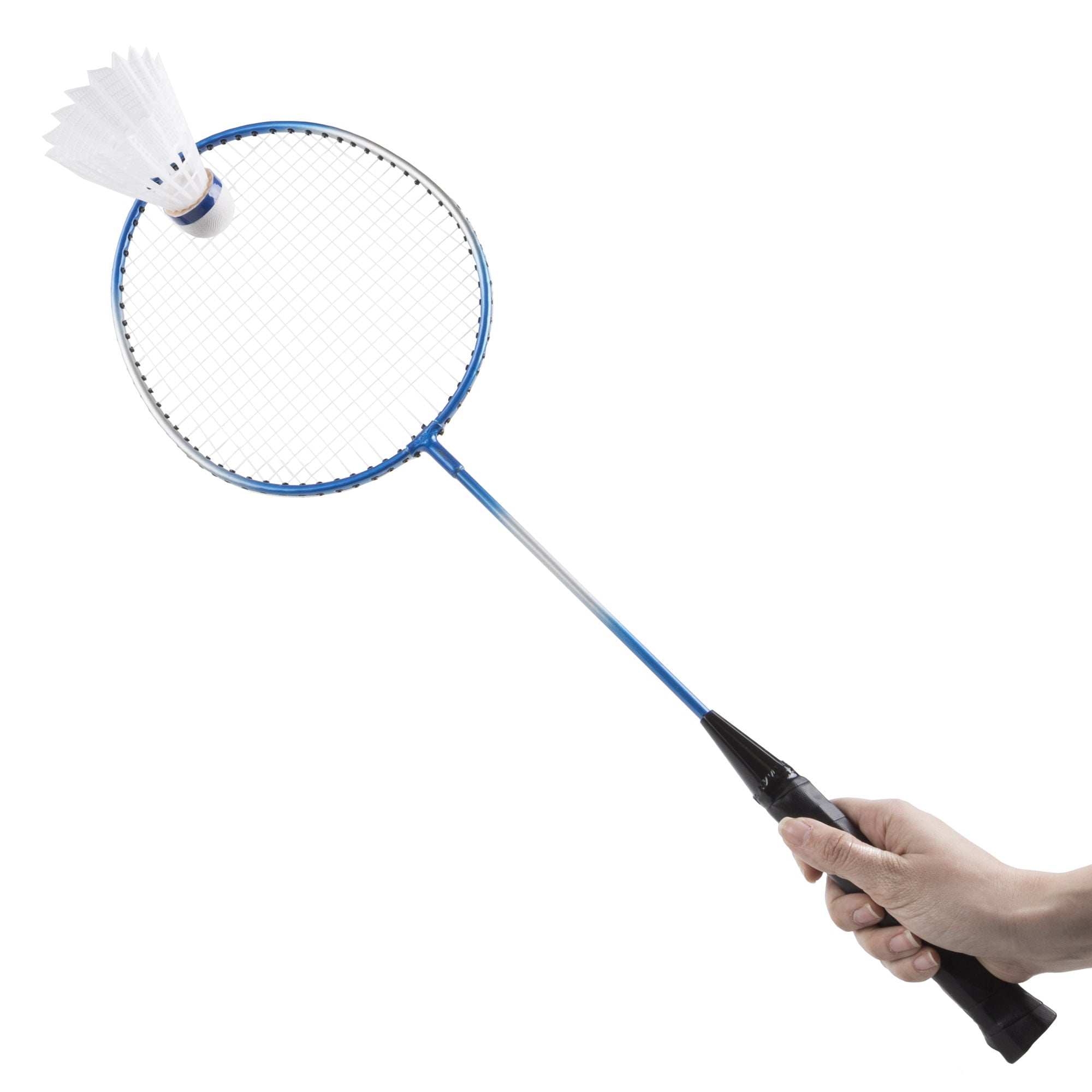 Hey Play All-in-One Portable Badminton Set with Rackets, Birdies, and Net