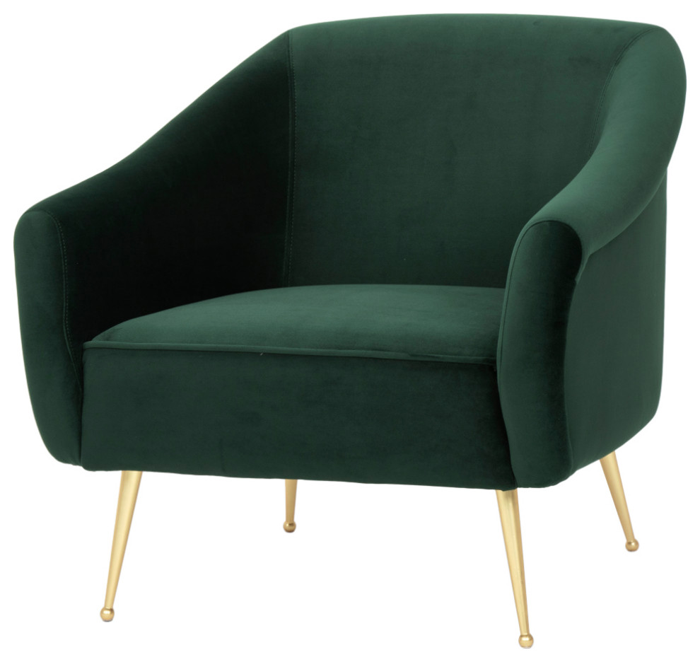 Lucie Emerald Green Occasional Chair   Midcentury   Armchairs And Accent Chairs   by HedgeApple  Houzz