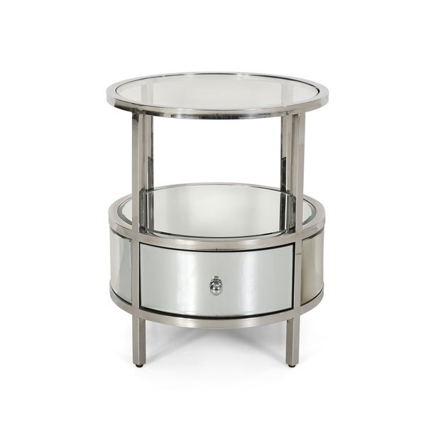 Beeching Mirrored Stainless Steel End Table by Christopher Knight Home