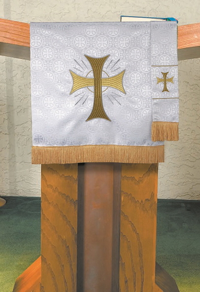 RJ Toomey VC751 Maltese Jacquard Pulpit Scarf: Whi...