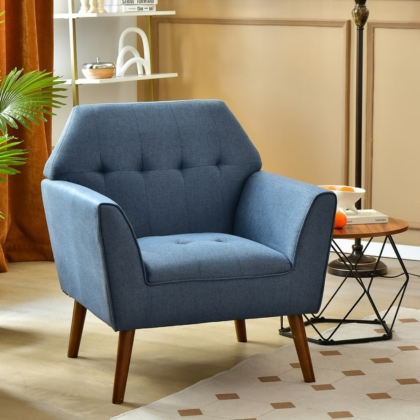 Costway Modern Tufted Fabric Accent Chair Upholstered Armchair with