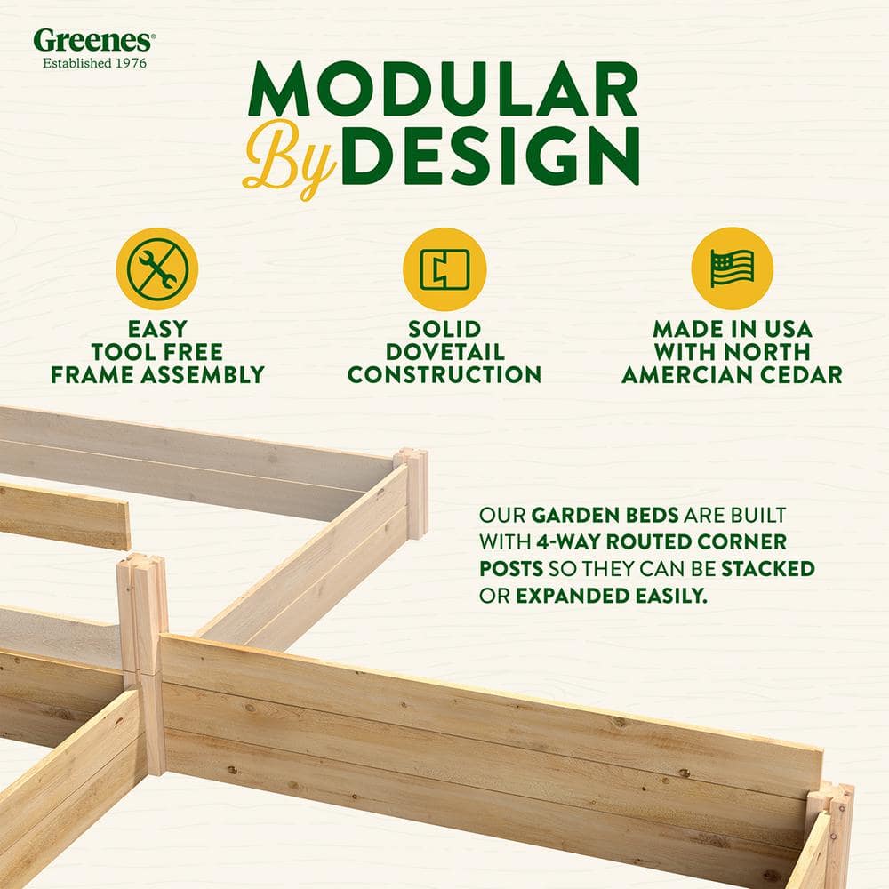 Greenes Fence 4 ft. x 4 ft. x 10.5 in. Original Cedar Raised Garden Bed RC4T12B