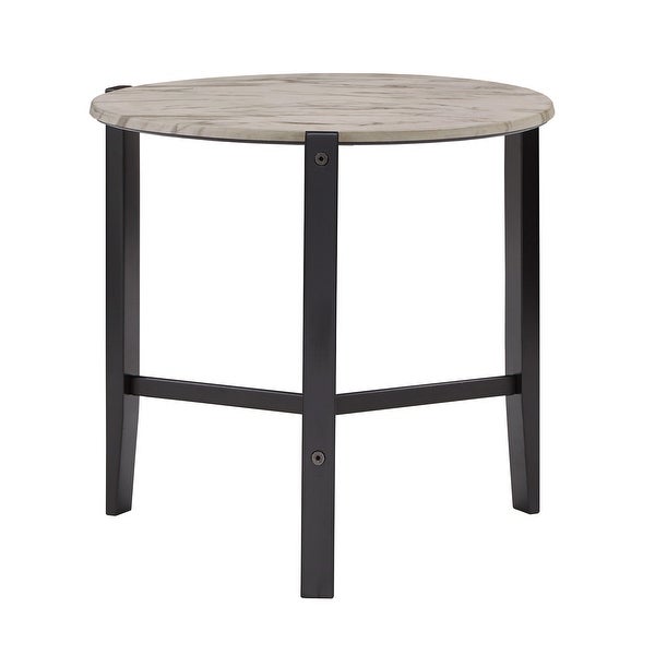 Teagan Round White Faux Marble Tables by iNSPIRE Q Modern