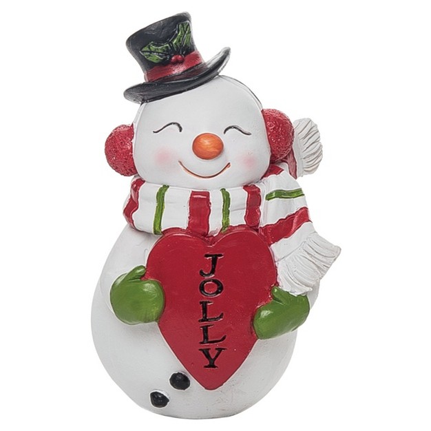 Transpac Resin 6 In Multicolored Christmas Sweet Bright Snowman Figurine